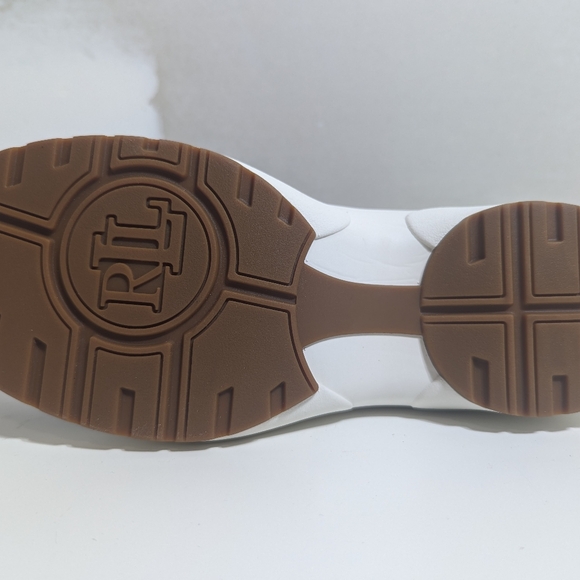 Lauren Ralph Lauren Rylee Monogram Jacquard Sneakers Sz 8.5 US 40 EUR - Picture 4 of 7